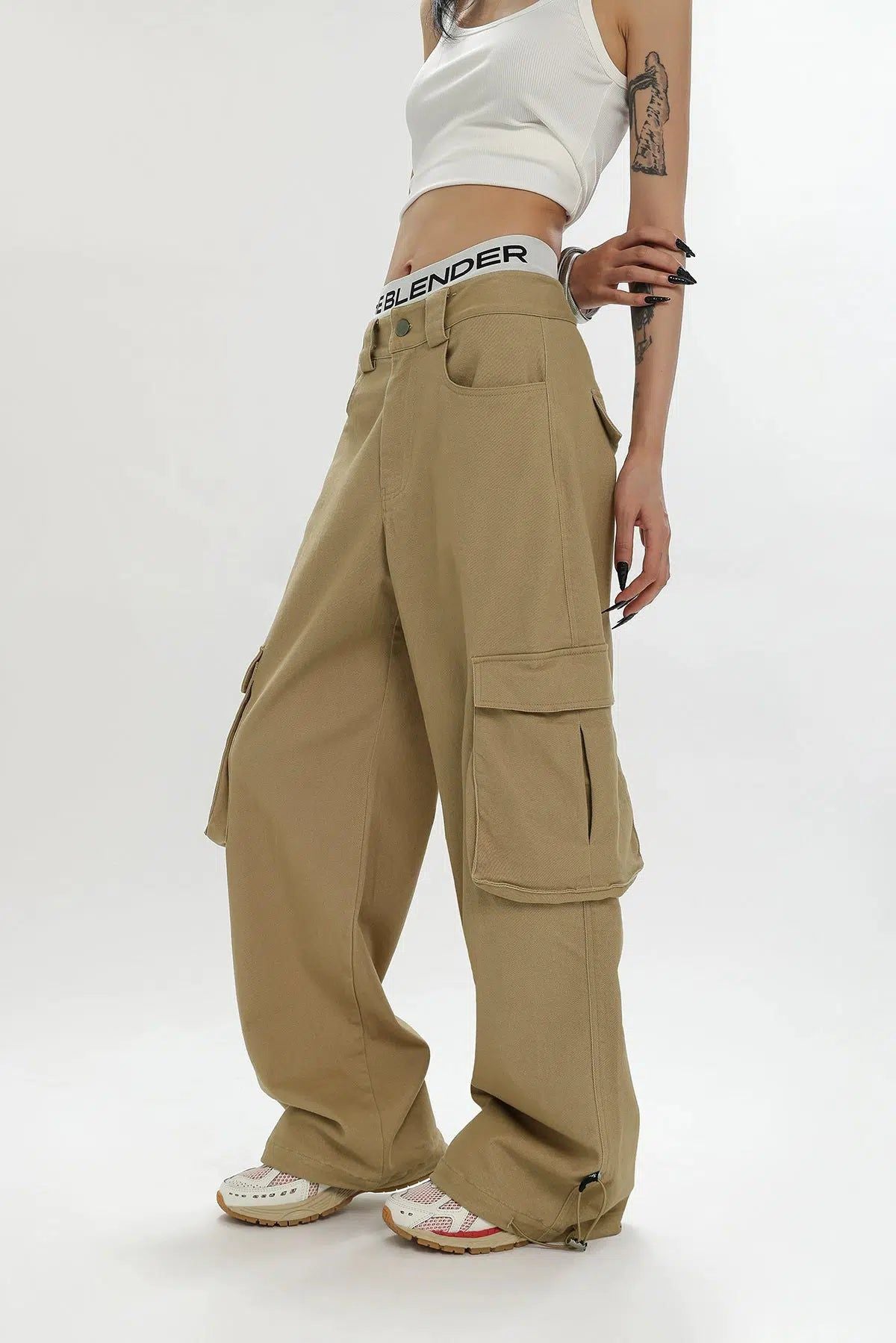 Ace Solid Color Drawstring Cargo Pants-korean-fashion-Pants-Ace's Closet-OH Garments