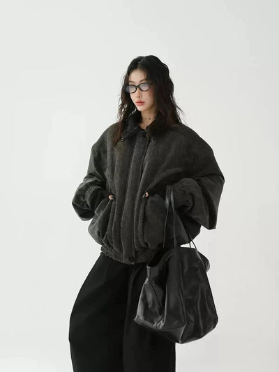 Ace Spliced Collar Garterized Jacket-korean-fashion-Jacket-Ace's Closet-OH Garments