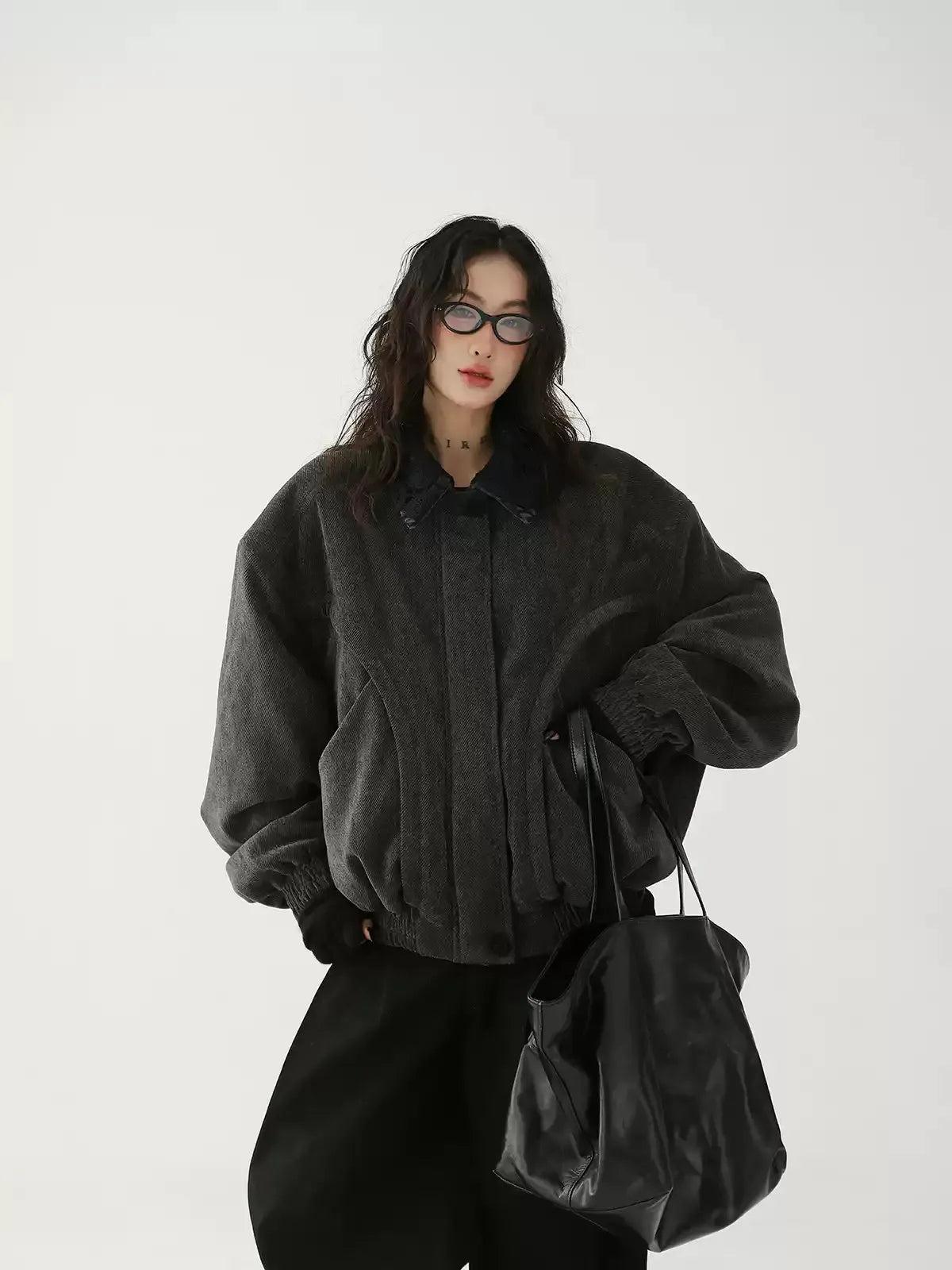 Ace Spliced Collar Garterized Jacket-korean-fashion-Jacket-Ace's Closet-OH Garments