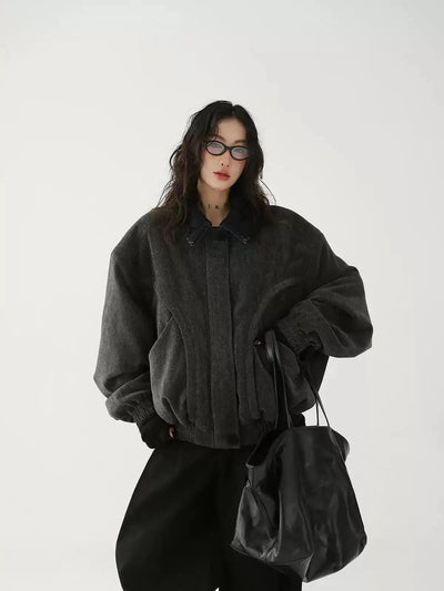 Ace Spliced Collar Garterized Jacket-korean-fashion-Jacket-Ace's Closet-OH Garments