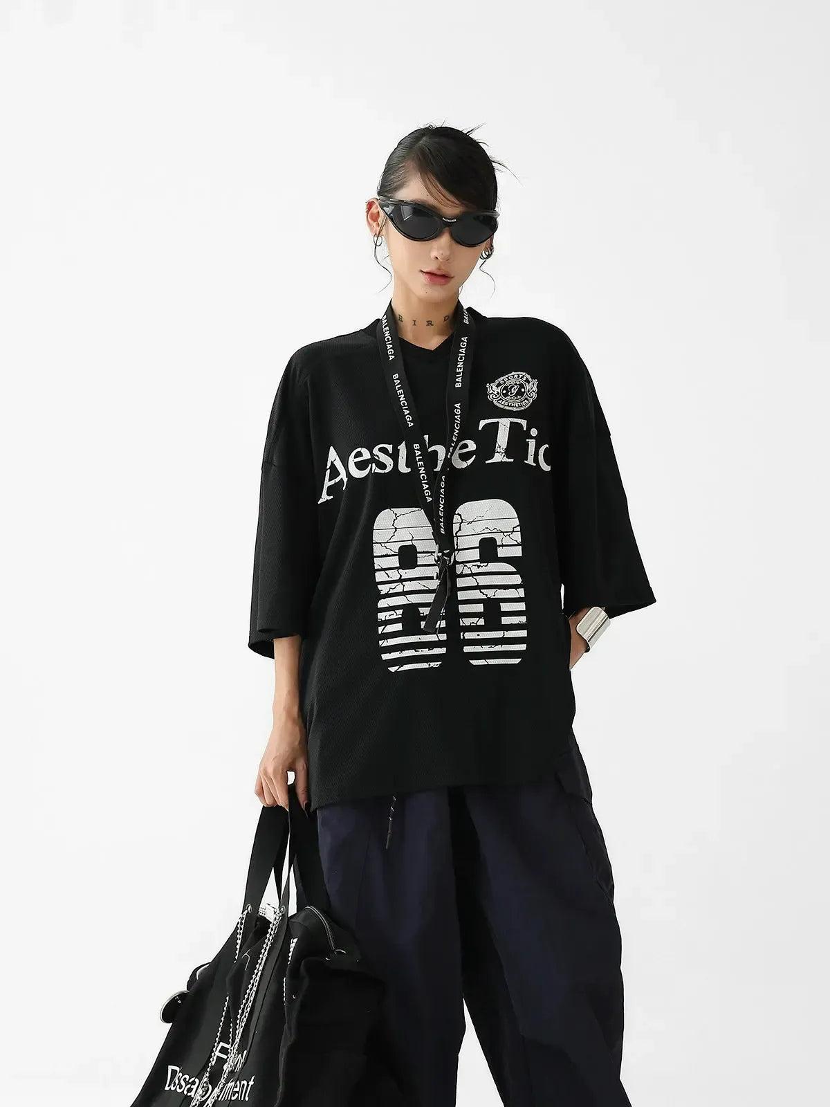 Ace Sports Cracked Print T-Shirt-korean-fashion-T-Shirt-Ace's Closet-OH Garments