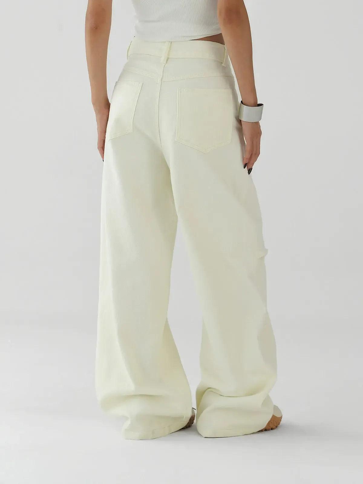 Ace Starfish Embroidery Pleated Pants-korean-fashion-Pants-Ace's Closet-OH Garments