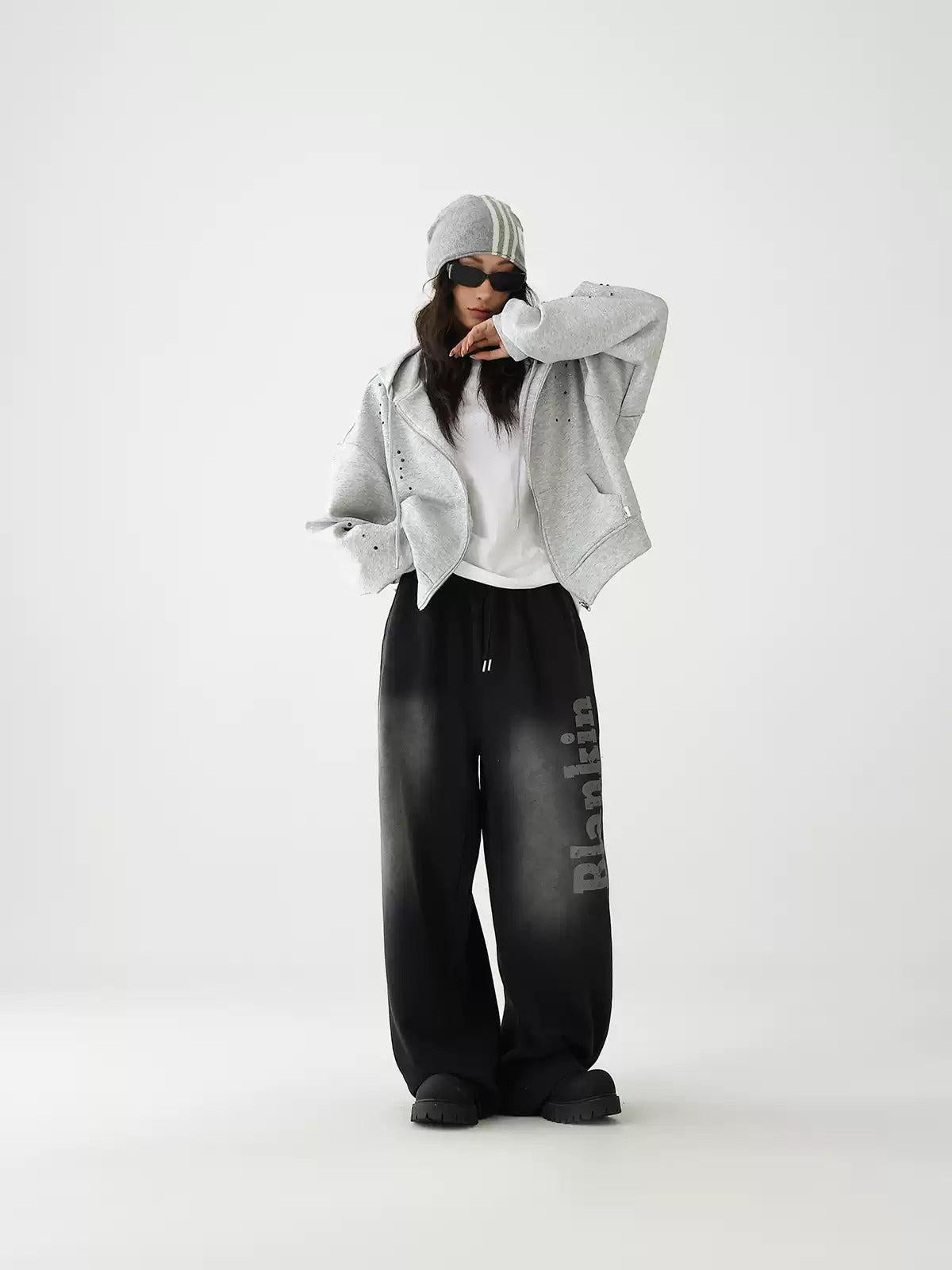 Ace Text Print Faded Jeans-korean-fashion-Jeans-Ace's Closet-OH Garments