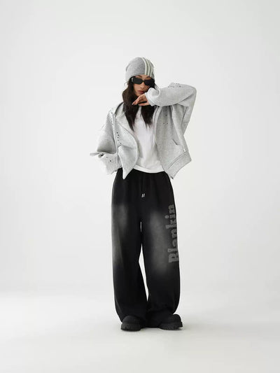 Ace Text Print Faded Jeans-korean-fashion-Jeans-Ace's Closet-OH Garments