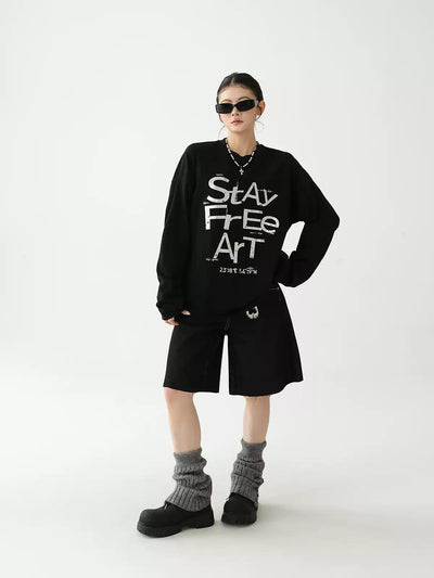 Ace Text Print Long Sleeve T-Shirt-korean-fashion-T-Shirt-Ace's Closet-OH Garments