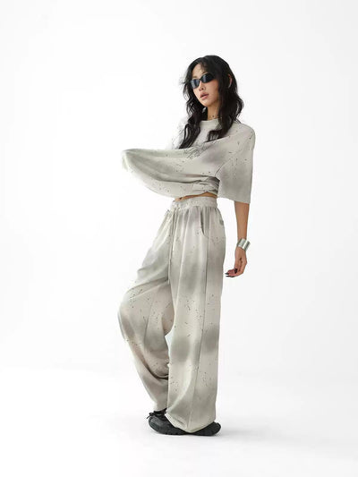 Ace Tie-Dyed Rhinestone Lettered T-Shirt & Pants Set-korean-fashion-T-Shirt-Ace's Closet-OH Garments