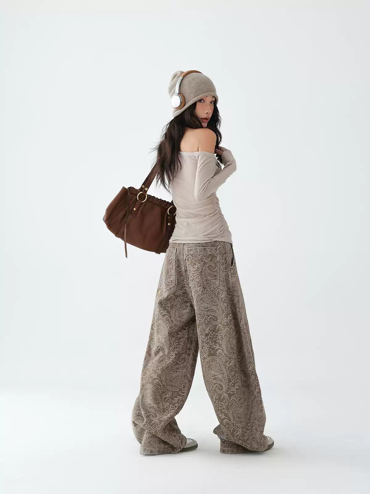 Ace Vintage Print Wide Leg Pants-korean-fashion-Pants-Ace's Closet-OH Garments