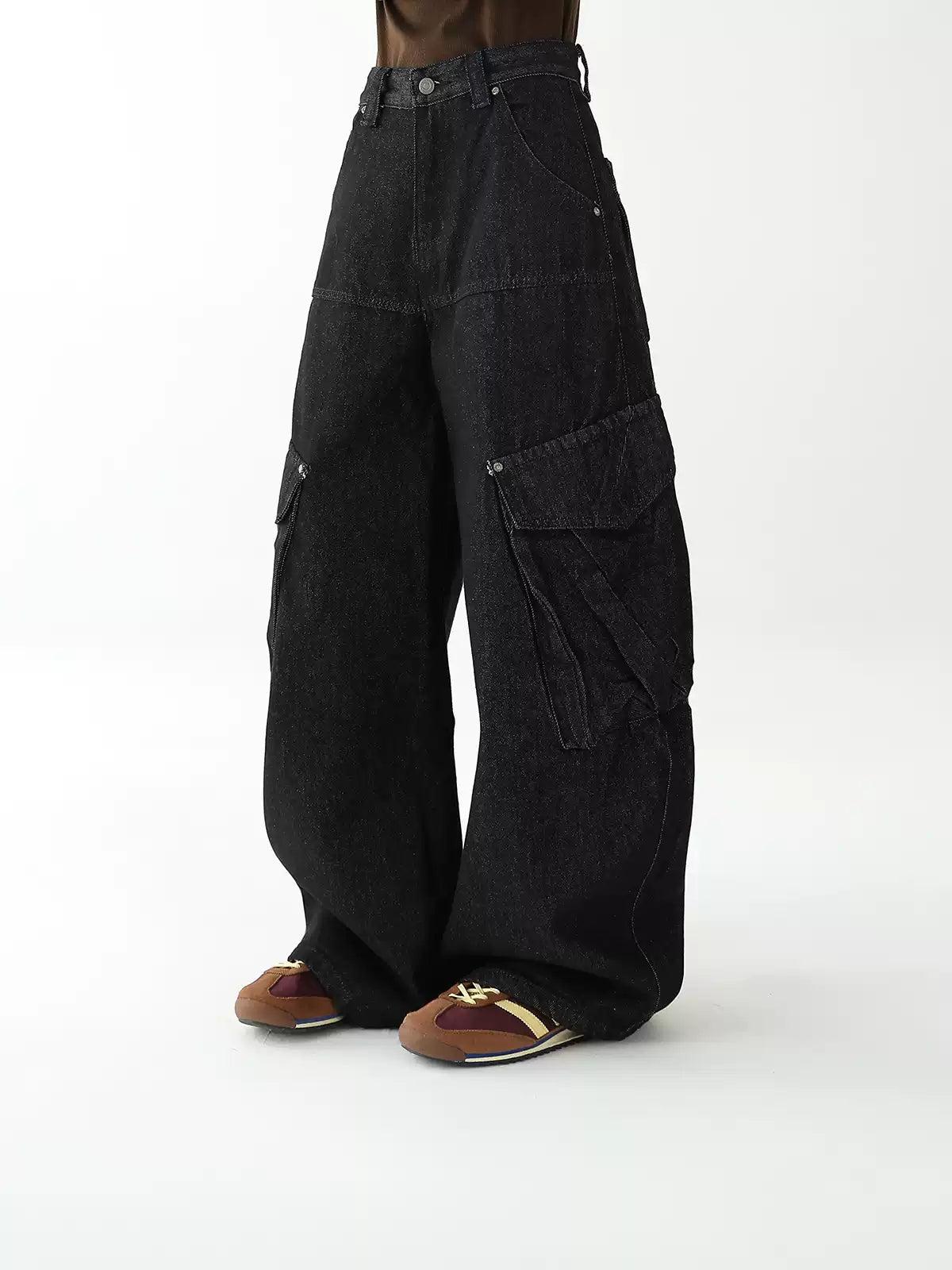 Ace Wide Pockets Cargo Jeans-korean-fashion-Jeans-Ace's Closet-OH Garments