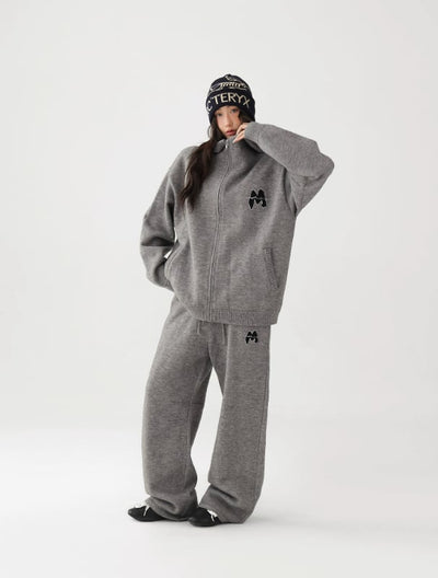 Ace Zip-Up Knitted Hoodie & Comfy Sweatpants Set-korean-fashion-Clothing Set-Ace's Closet-OH Garments