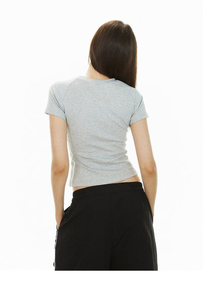 Ada Basic Letters Fitted T-Shirt-korean-fashion-T-Shirt-Ada's Closet-OH Garments