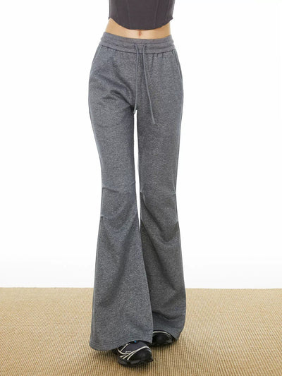 Ada Drawstring Low-Waist Flared Sweatpants-korean-fashion-Pants-Ada's Closet-OH Garments