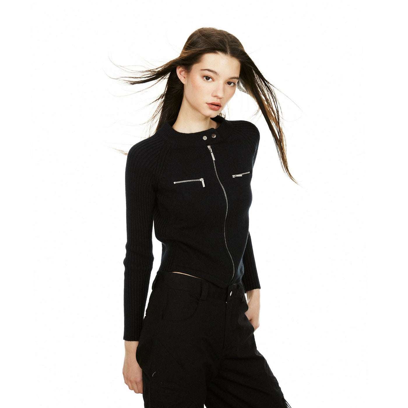 Ada Lined Knit Zip Pocket Jacket-korean-fashion-Jacket-Ada's Closet-OH Garments