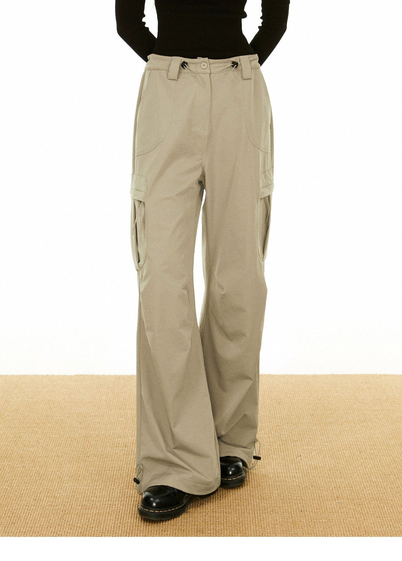 Ada Low Waist Wide-Leg Cargo Pants-korean-fashion-Pants-Ada's Closet-OH Garments