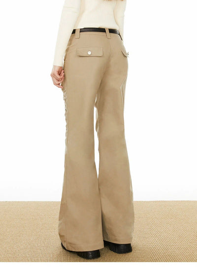 Ada Pleated Slant Zip Flared Pants-korean-fashion-Pants-Ada's Closet-OH Garments