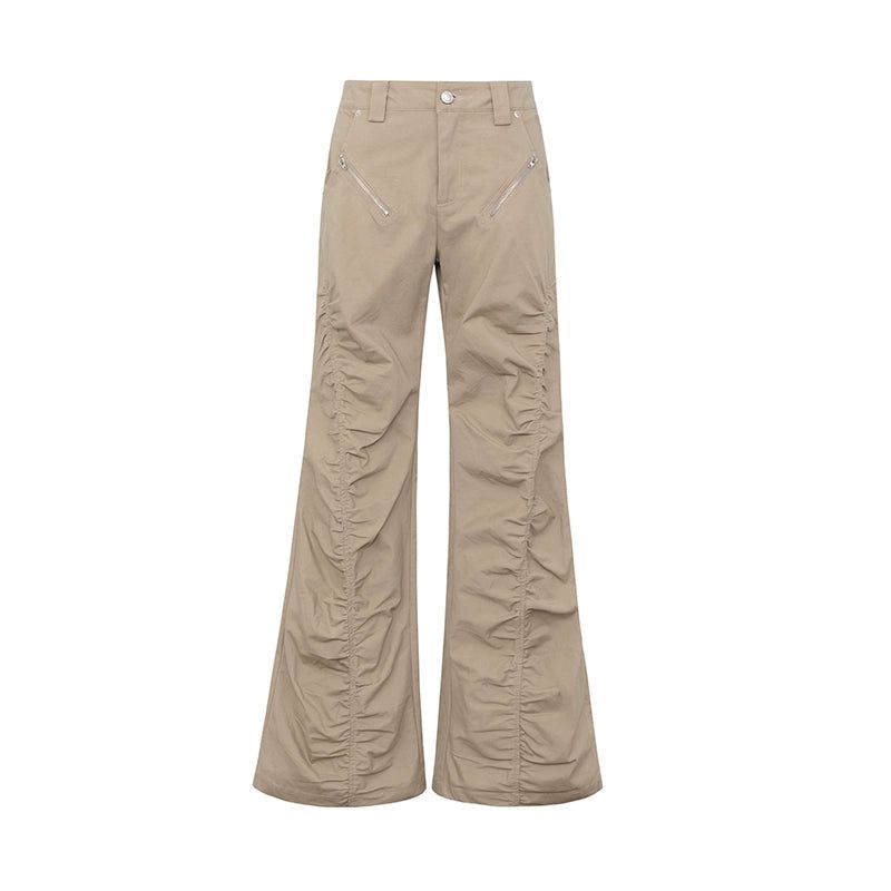Ada Pleated Slant Zip Flared Pants-korean-fashion-Pants-Ada's Closet-OH Garments