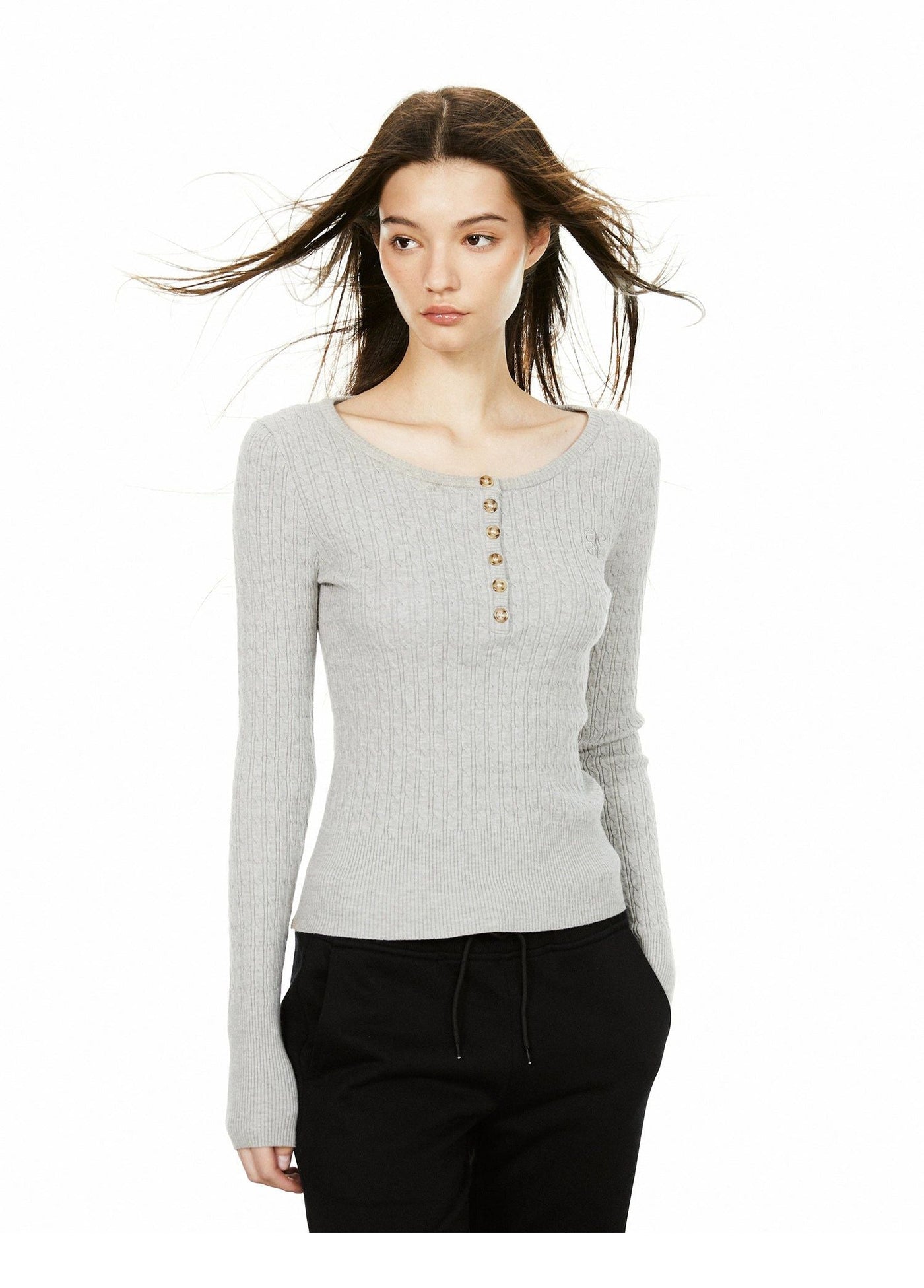 Ada Twirl Textured Knit Long Sleeve T-Shirt-korean-fashion-T-Shirt-Ada's Closet-OH Garments
