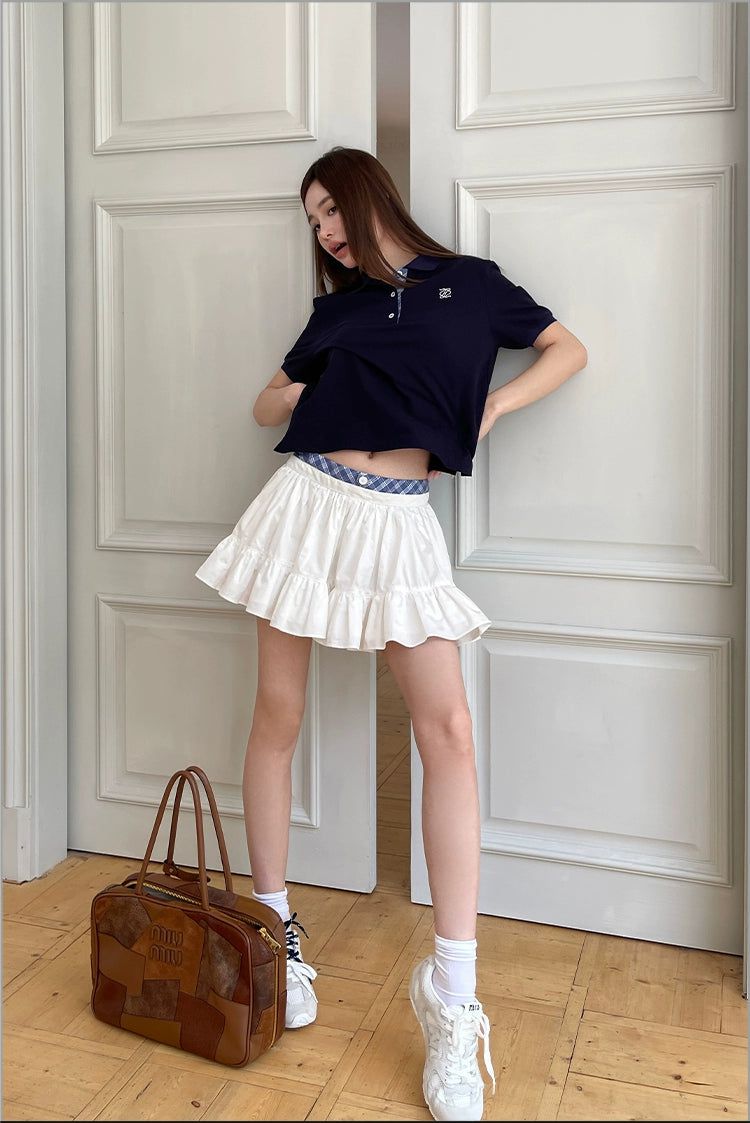 Agam Ruffles and Micro Plaid Skirt-korean-fashion-Skirt-Agam's Closet-OH Garments