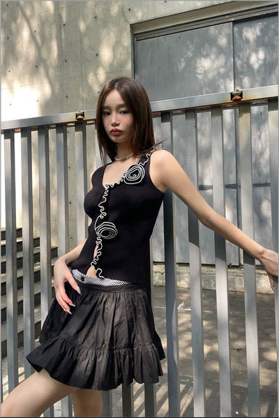 Agam Ruffles and Micro Plaid Skirt-korean-fashion-Skirt-Agam's Closet-OH Garments