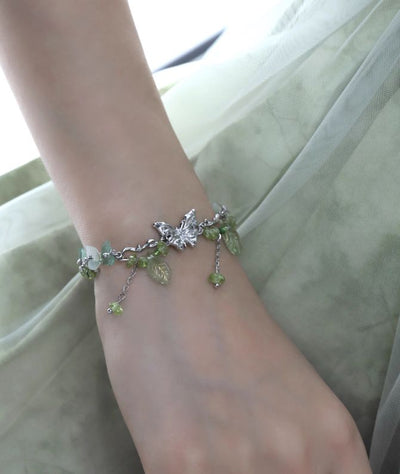 Apom Butterfly and Green Stones Bracelet-korean-fashion-Bracelet-Apom's Closet-OH Garments