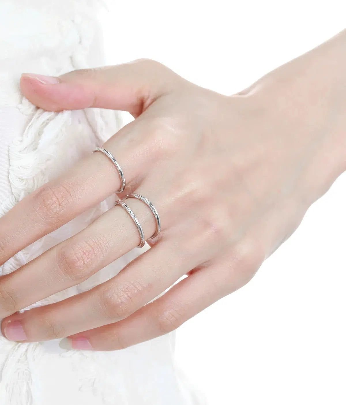 Apom Cross and Minimal Metal Ring Set-korean-fashion-Ring-Apom's Closet-OH Garments