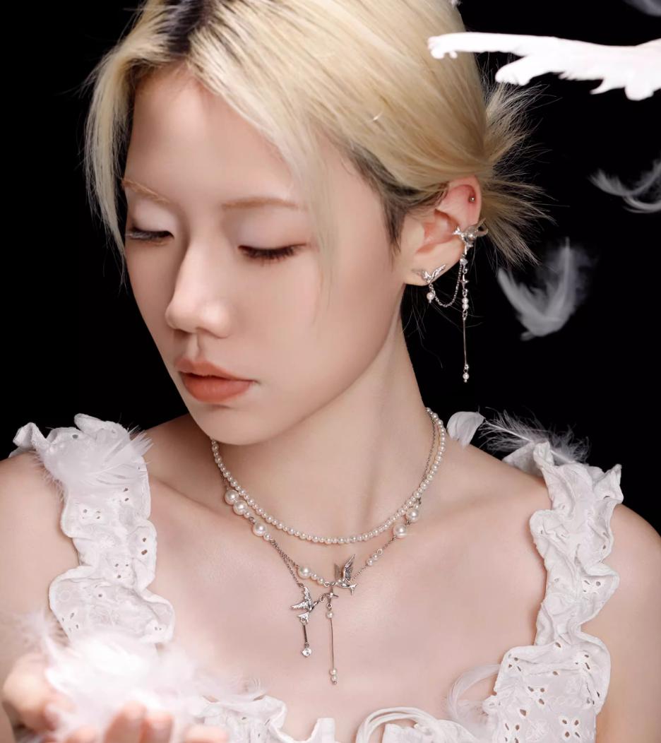 Apom Flying Bird Pearl Necklace-korean-fashion-Necklace-Apom's Closet-OH Garments