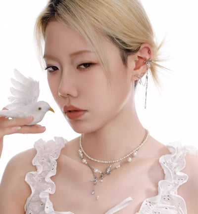 Apom Flying Bird Pearl Necklace-korean-fashion-Necklace-Apom's Closet-OH Garments