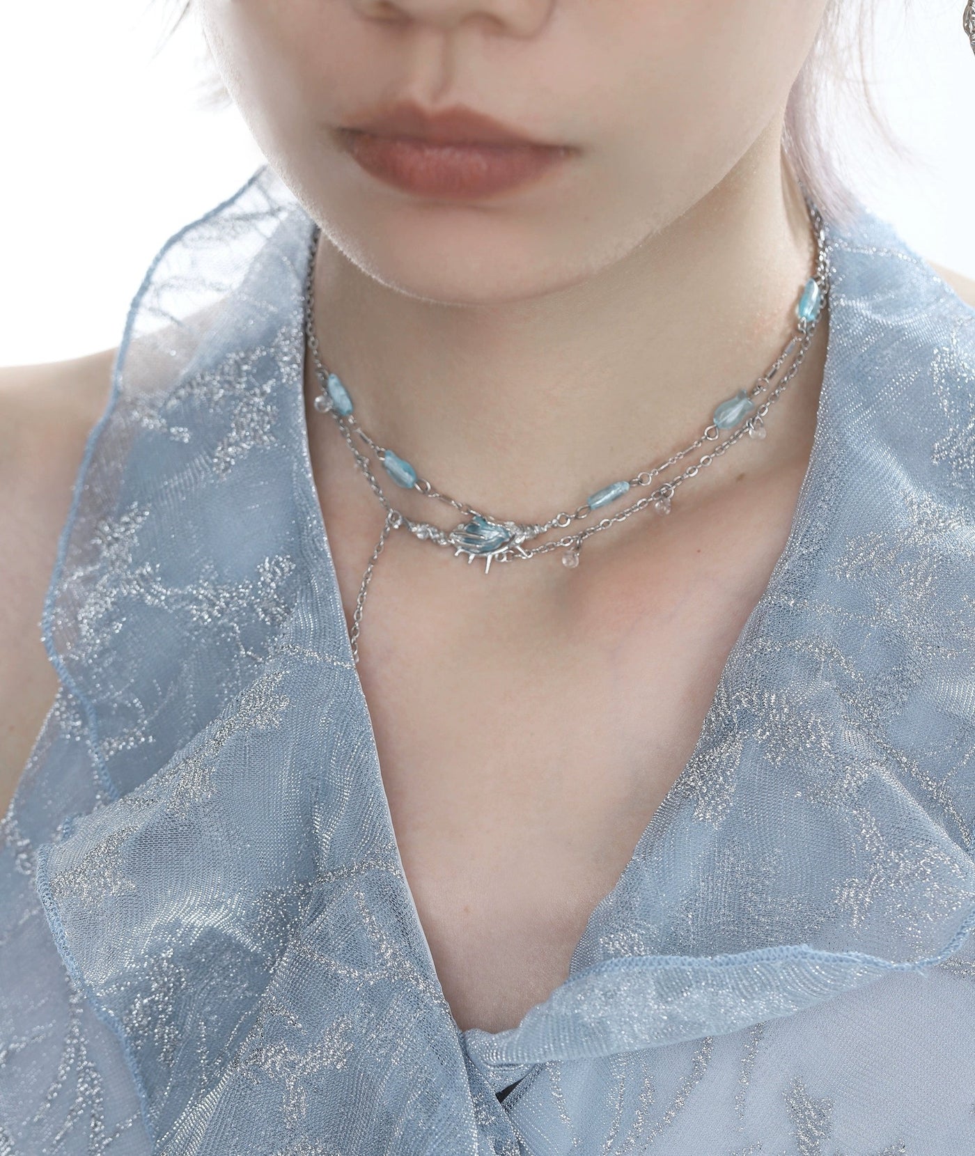 Apom Melted Oceanic Fish Necklace-korean-fashion-Necklace-Apom's Closet-OH Garments