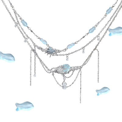 Apom Melted Oceanic Fish Necklace-korean-fashion-Necklace-Apom's Closet-OH Garments