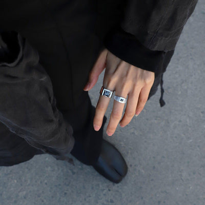 Apom Modern Black Gem Ring-korean-fashion-Ring-Apom's Closet-OH Garments