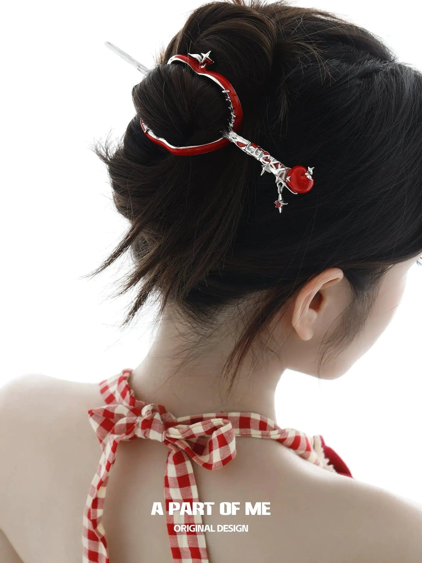 Apom Red Apple Hair Pin & Hair Clip Set-korean-fashion-Hair Accessory-Apom's Closet-OH Garments