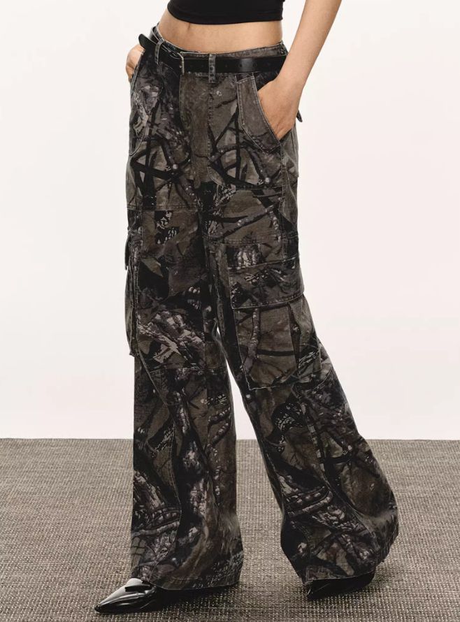 Arise Classic Camouflage Bootcut Pants-korean-fashion-Pants-Arise's Closet-OH Garments