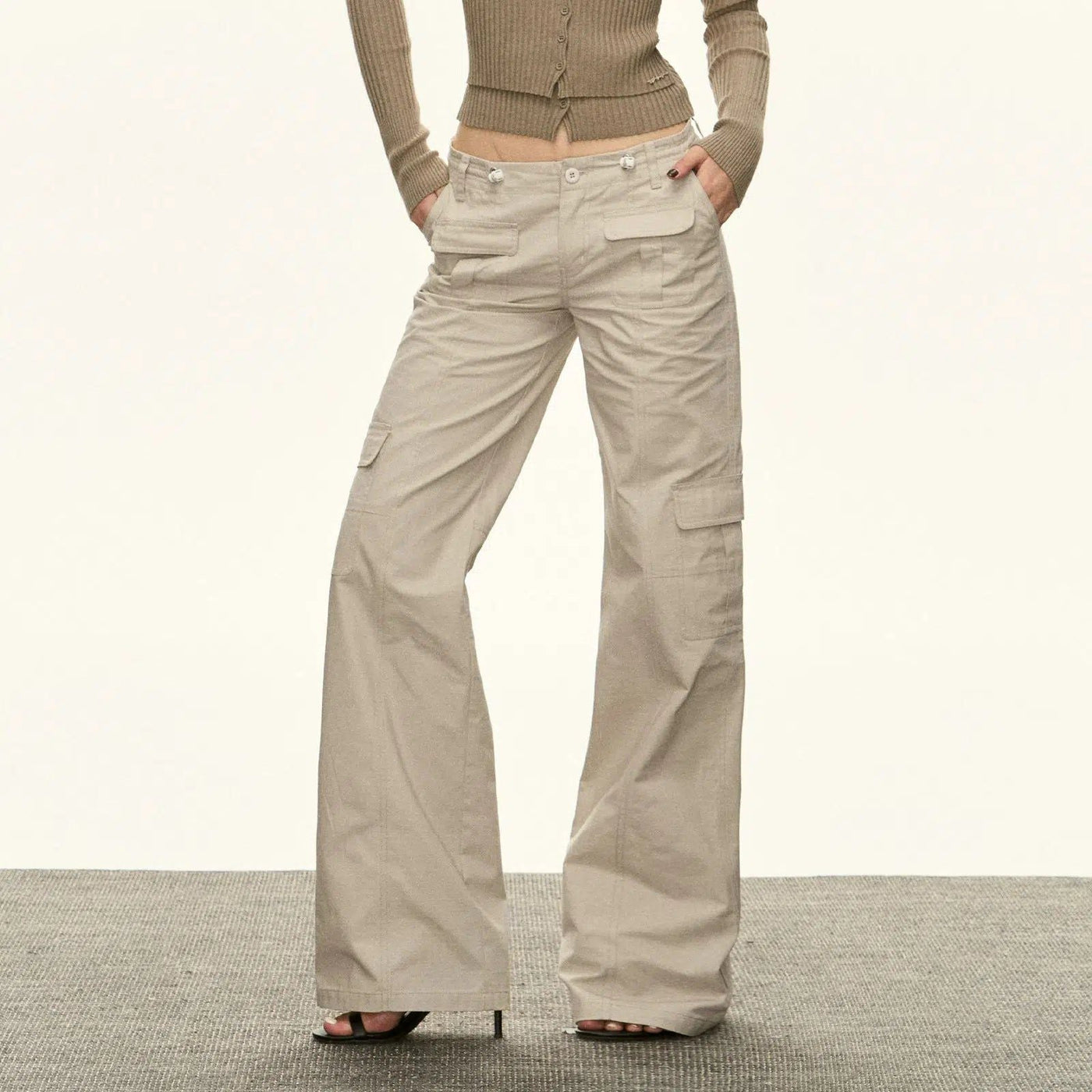 Arise Flap Pockets Workwear Cargo Pants-korean-fashion-Pants-Arise's Closet-OH Garments