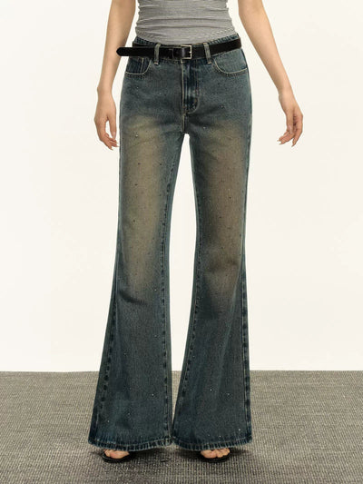 Arise Gradient Rhinestones Flared Jeans-korean-fashion-Jeans-Arise's Closet-OH Garments