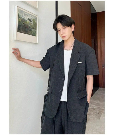 Bang Classic Short Sleeve Blazer-korean-fashion-Blazer-Bang's Closet-OH Garments