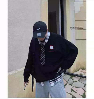 Bang College Style Embroidered Sweater-korean-fashion-Sweater-Bang's Closet-OH Garments