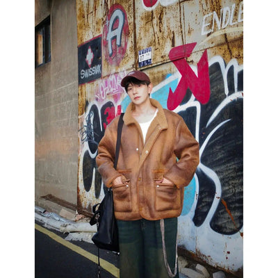 Bang Fleece Lined PU Leather Jacket-korean-fashion-Jacket-Bang's Closet-OH Garments