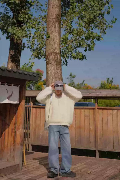 Bang Fuzzy V-Neck Sweater-korean-fashion-Sweater-Bang's Closet-OH Garments