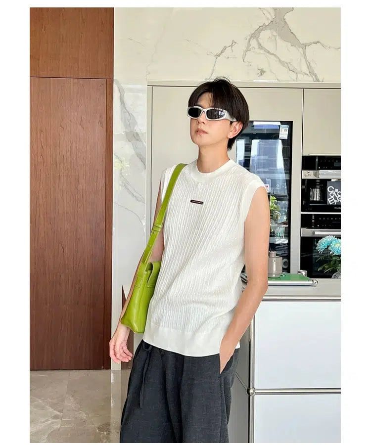 Bang Minimal Knit Vest-korean-fashion-Vest-Bang's Closet-OH Garments
