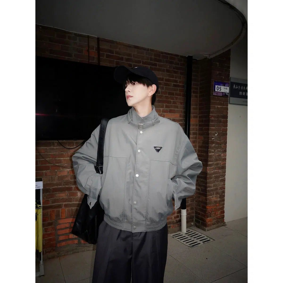 Bang Neck Strap Belt Jacket-korean-fashion-Jacket-Bang's Closet-OH Garments