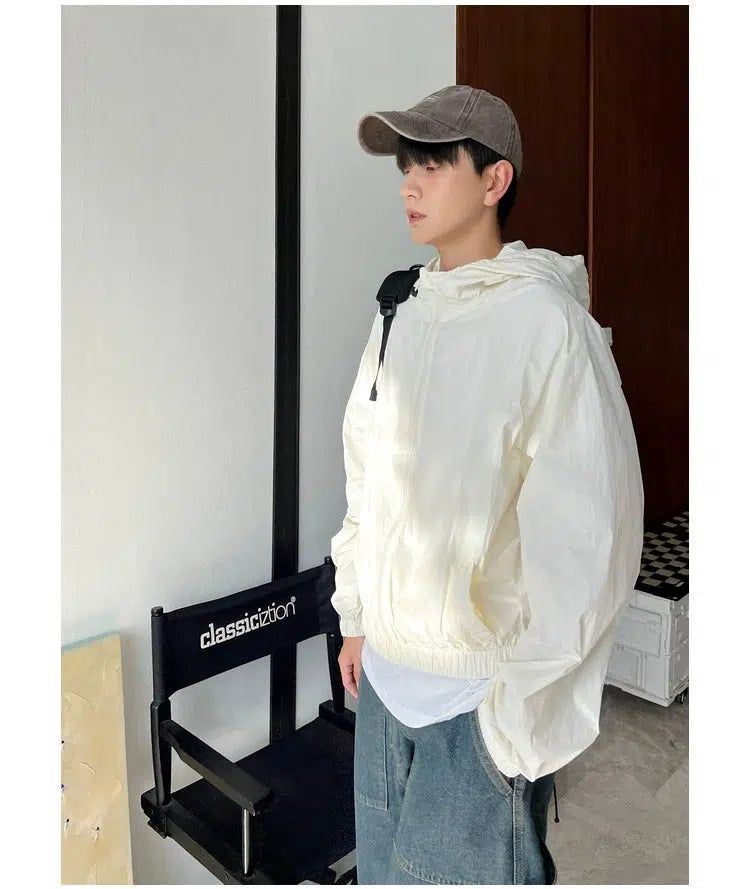 Bang Ruched Hem Sun Protection Jacket-korean-fashion-Jacket-Bang's Closet-OH Garments