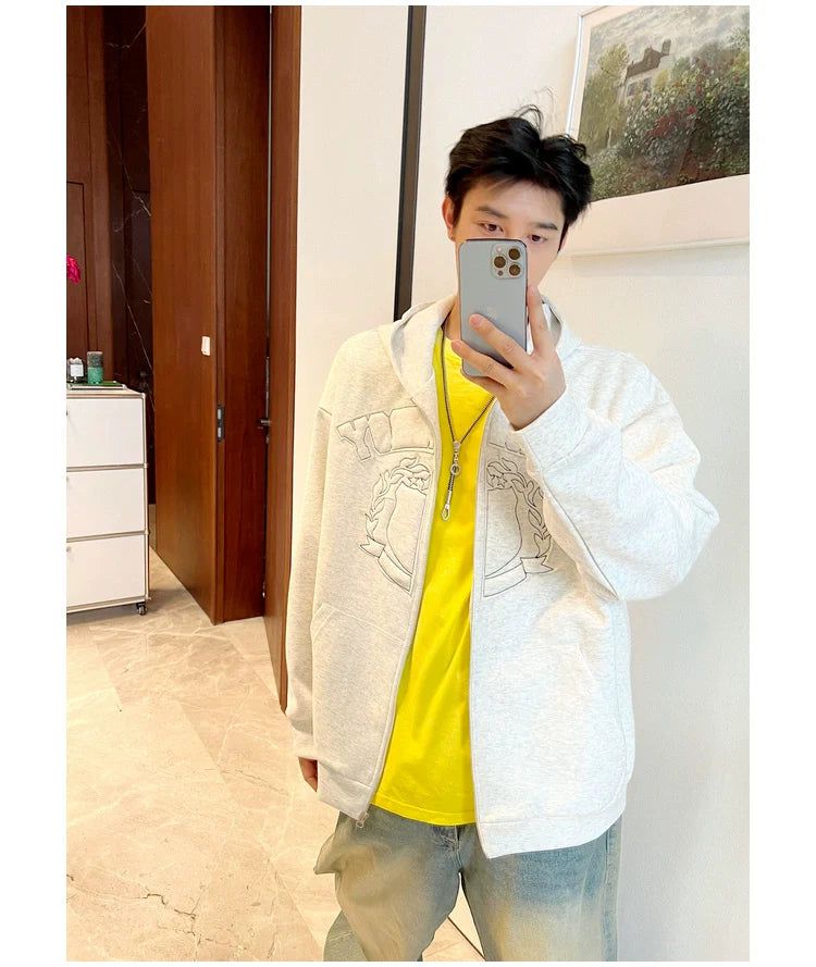 Bang Stitched Outline Graphic Hoodie-korean-fashion-Jacket-Bang's Closet-OH Garments