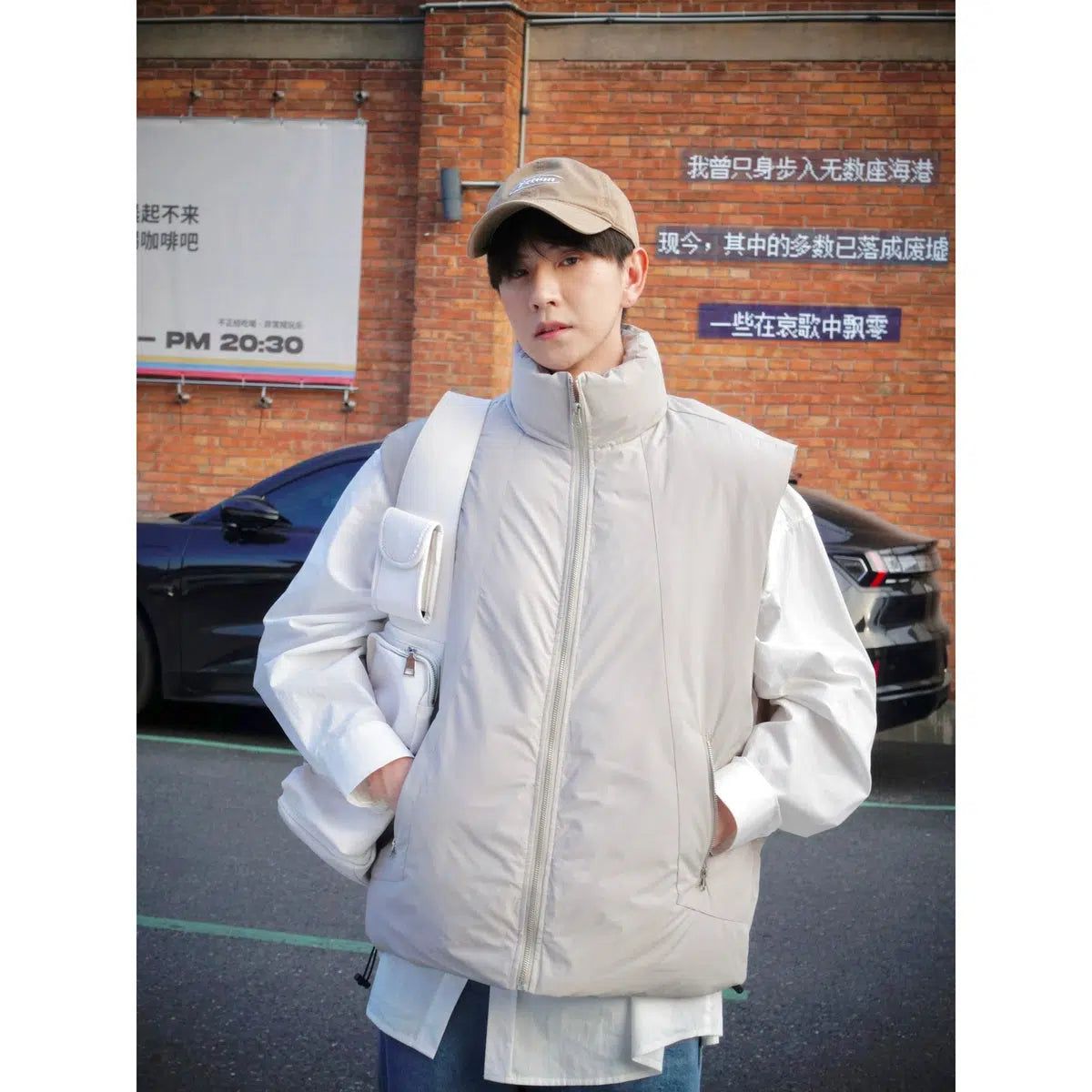 Bang Workwear Zipped Puffer Vest-korean-fashion-Vest-Bang's Closet-OH Garments