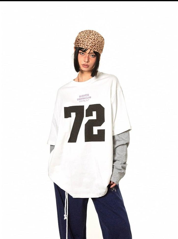 BB 72 Text Print Oversized T-Shirt-korean-fashion-T-Shirt-BB's Closet-OH Garments