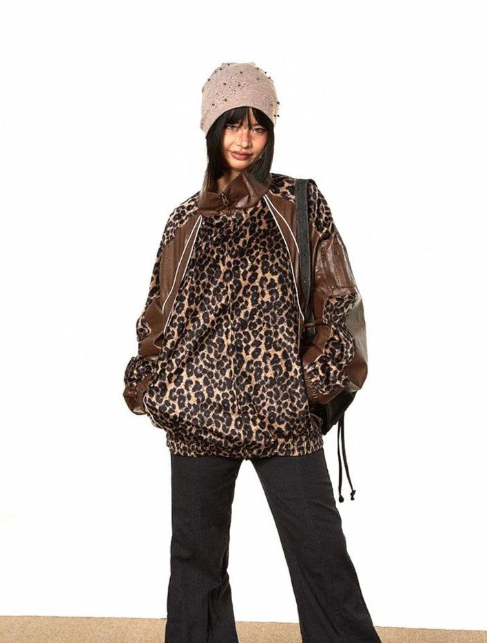 BB Animal Print PU Leather Spliced Jacket-korean-fashion-Jacket-BB's Closet-OH Garments