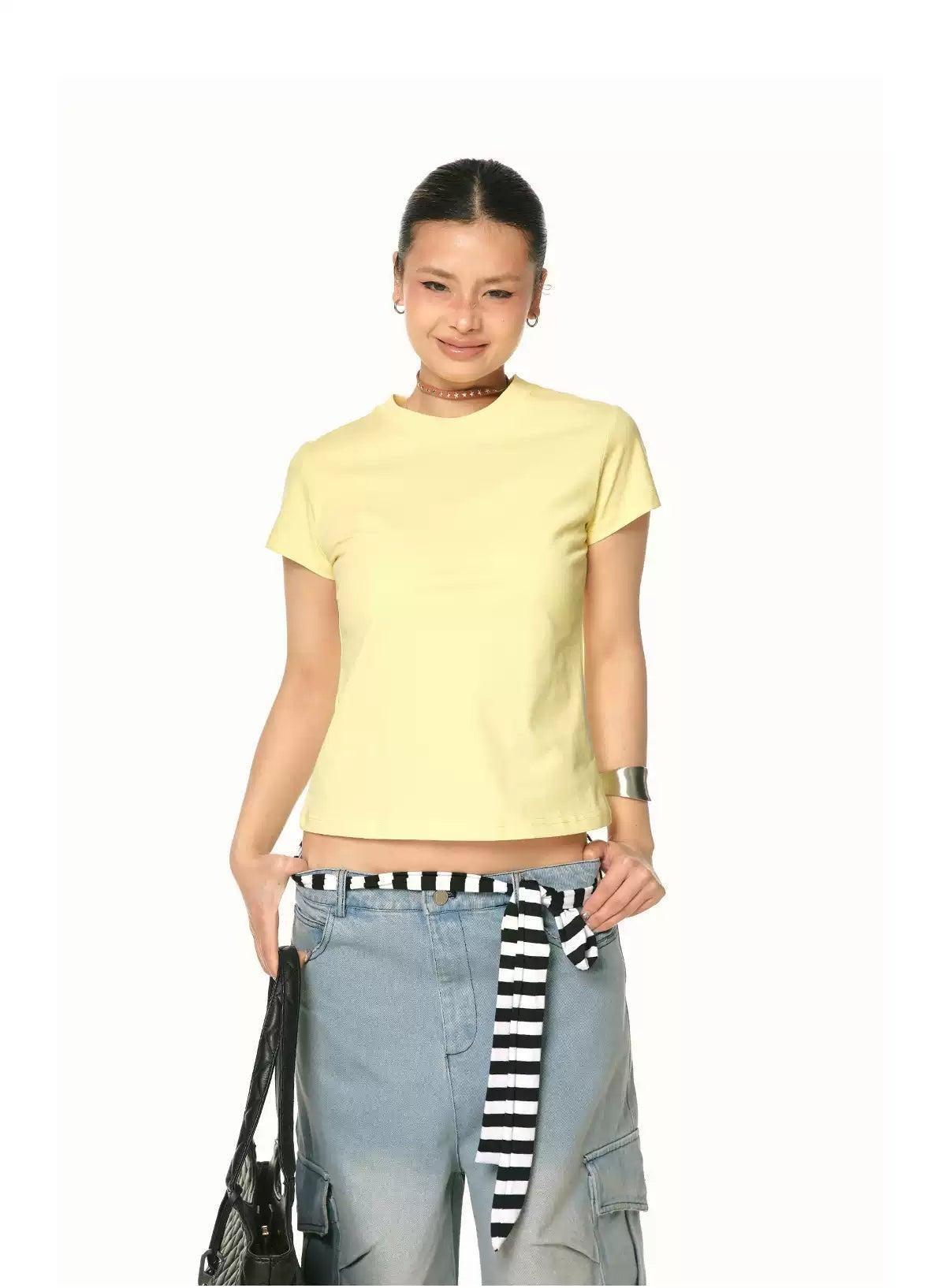 BB Basic Cropped T-Shirt-korean-fashion-T-Shirt-BB's Closet-OH Garments