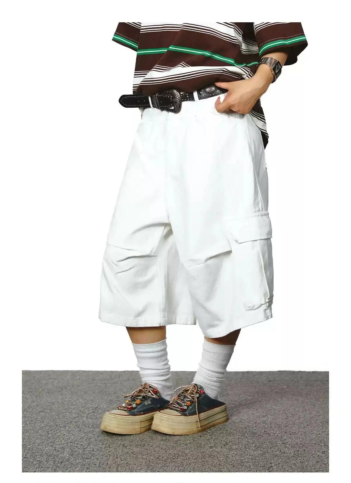 BB Big Pocket Pleated Cargo Shorts-korean-fashion-Shorts-BB's Closet-OH Garments