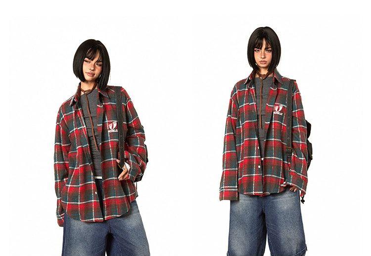 BB Boxy Plaid Pattern Shirt-korean-fashion-Shirt-BB's Closet-OH Garments