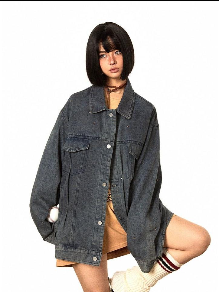 BB Breast Pocket Denim Jacket-korean-fashion-Jacket-BB's Closet-OH Garments