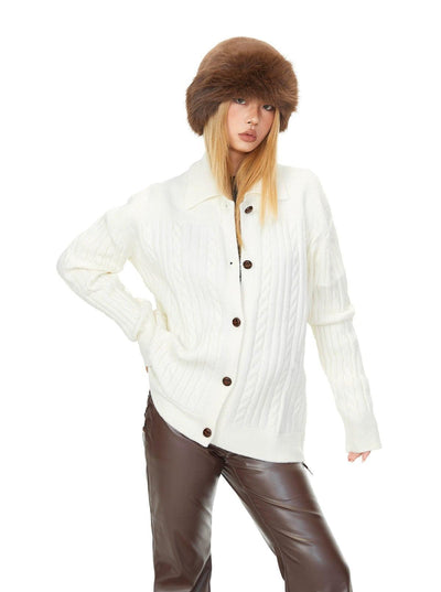 BB Cable Knit Buttoned Sweater-korean-fashion-Sweater-BB's Closet-OH Garments