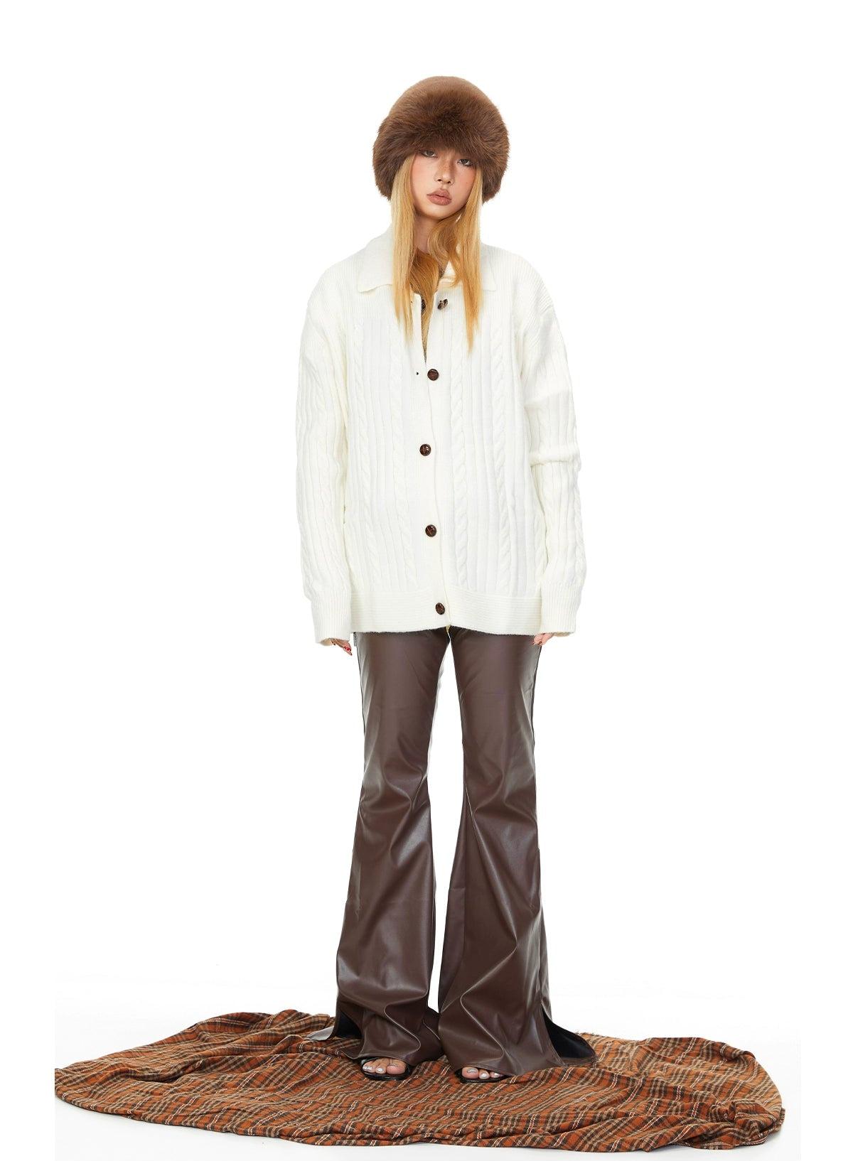 BB Cable Knit Buttoned Sweater-korean-fashion-Sweater-BB's Closet-OH Garments